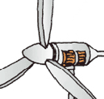 Typical wind turbine for electricity generation